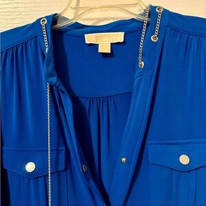 Michael Kors Royal Blue Dress with Silver Chain Accents